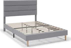 Rama łóżka platformowego Aroma z pikowanym zagłówkiem, 30 cm, 140x190 cm, jasnoszary.