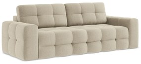 Jasnobrązowa rozkładana sofa z materiału bouclé 255 cm Milu – Makamii
