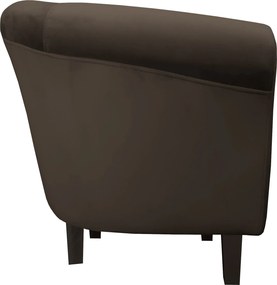 Fotel Milo tkanina Welur wygodny fotel tapicerowany do salonu i sypialni : Kolor nogi - Venge, Kolor tkaniny - VELVET - MG05, Wysokość nogi - 15 cm
