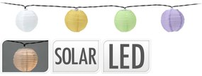 ProGarden Łańcuch słoneczny z kolorowymi lampionami LED, 3 m, ciepła biała