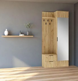 Garderoba nowoczesna dąb złoty + biały F2-N19