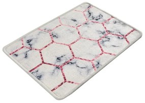 Biało-szary dywanik łazienkowy 60x40 cm Honeycomb − Foutastic
