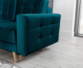 Sofa rozkładana z funkcją spania ASGARD VELVET zielona ELTAP