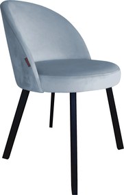 Krzesło TRIX tkanina Welur noga metalowa : Kolor nogi - Czarna profil, Kolor tkaniny - VELVET - BL06, Typ siedziska - Siedzisko stałe