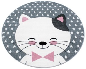 Różowo-szary dywan dziecięcy ø 120 cm Kids – Ayyildiz Carpets