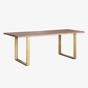 Stół Jadalniany Prostokątny 220x105 Cm Z Drewna Akacjowego Assier Akacja Brąz - Sklum