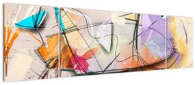 Obraz - Abstrakcja, ptaszek (170x50 cm)