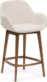 Beżowy tapicerowany hoker z podłokietnikami (wysokość siedziska 66 cm) Konna – Kave Home