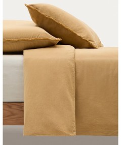 Musztardowa pościel dwuosobowa z perkalu bawełnianego 260x240 cm Sifinia – Kave Home