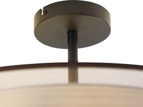 Nowoczesna lampa sufitowa brązowa i biała 50 cm 3-światła - Drum Duo