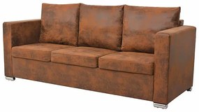 Przytulna brązowa sofa trzyosobowa - Pelagio 3Q