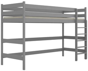 Szare sosnowe łóżko dla dziecka na antresoli - 5 rozmiarów A8-E91