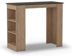 Stolik barowy z blatem w dekorze marmuru 47x120 cm Peru – Marckeric
