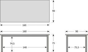 Doppler TEE - aluminiowy stół ogrodowy 160 cm - (N376) OSTATNIA SZTUKA