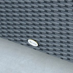 Outsunny Stolik Boczny Ogrodowy z Technorattanu Czarny Praktyczny Design 85x50x39cm | Aosom PL