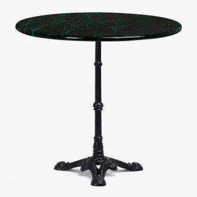 Stolik Barowy Z Marmuru Roma Zielony Marmur & Redondo & Czarny - Sklum