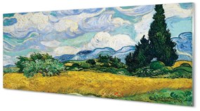 Obraz na szkle Pole pszenicy z cyprysami - Vincent van Gogh