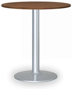 Stolik konferencyjny FILIP II, średnica 80 cm, szara podstawa, orzech
