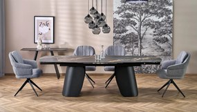 FORUM stół rozkładany, czarny marmur