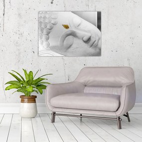 Obraz na szkle - Biały Budda (70x50 cm)
