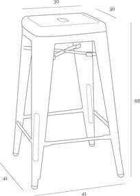 Stołek barowy Paris insp. Tolix 66 cm metaliczny