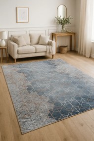 Nowoczesny brązowy dywan w geometryczny wzór A5-K10