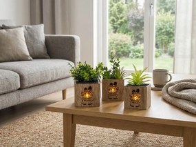 Sztuczna roślina w doniczce z oświetleniem LED 7,5x15 cm