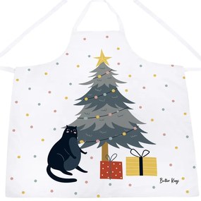 Bawełniany fartuch ze świątecznym motywem Crazy Cat Xmas – Butter Kings