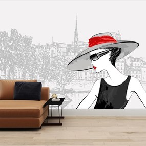 Fototapeta - Pani w mieście (196x136 cm)