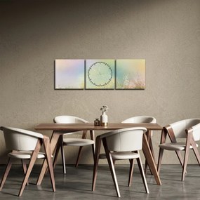 Obraz - Malowana łąka 2 (z zegarem) (90x30 cm)