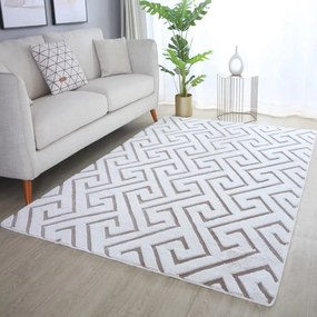 Dywan-pluszowy 3D Vision biało-beżowy 160 cm x 230 cm