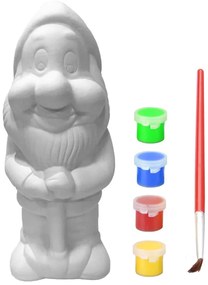 Krasnal ogrodowy DIY z farbami i pędzlem, wys. 21,1 cm