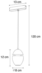 Nowoczesna czarna lampa wisząca do systemu szynowego jednofazowego z LED - Magnetic Eggy Nowoczesny Oswietlenie wewnetrzne