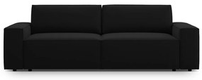 Czarna aksamitna rozkładana/ze schowkiem sofa 247 cm Jodie – Micadoni