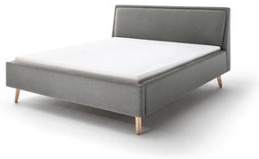 Jasnoszare tapicerowane łóżko dwuosobowe 180x200 cm Frieda – Meise Möbel