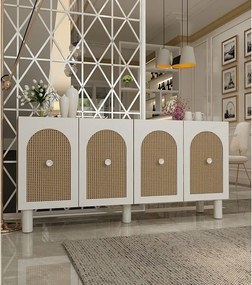 Komoda – 150 cm x 75 cm x 30 cm – Dąb szafirowy i Hazeran – Płyta wiórowa