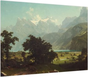 Obraz na szkle - Albert Bierstadt, Lake Lucerne, reprodukcje (70x50 cm)