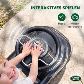 AIYAPLAY LAND ROVER DISCOVERY jeździk, samochodzik z klaksonem i odgłosami silnika, schowek pod siedzeniem 18-36 miesięcy Czarny | Aosom PL