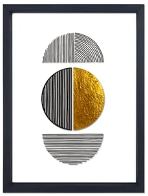 Szklany obraz w czarnej ramie Vavien Artwork Shapes II., 32x42 cm