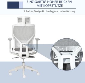 Vinsetto Krzesło Biurowe z Podnóżkiem do Biurka Oparcie Sztuczna Skóra Czarne | Aosom PL