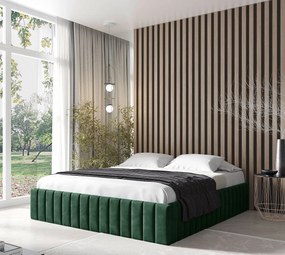 Zielone welurowe łóżko z pojemnikiem 5 rozmiarów G8-M25