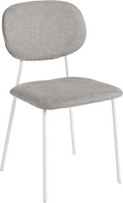 Zestaw 2 nowoczesnych szarych krzeseł „Nika” z pokrowcem z tkaniny i metalową konstrukcją cm 48x54 86h