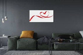 Obraz canvas na ścianę Serce z Czerwoną Wstążką