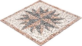 Mozaika marmurowa, motyw Róża Wiatrów, 90 x 90 cm