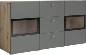 Komoda z szufladami Baros 26 - 132 cm - dąb artisan / szary mat