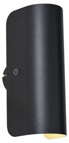 Nowoczesny Kinkiet / Lampa scienna czarny 2-punktowy - Gotthard Nowoczesny Oswietlenie wewnetrzne