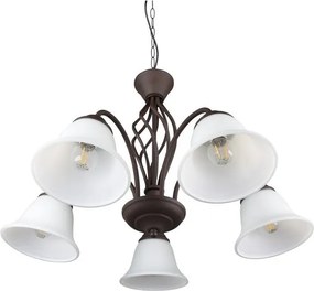 Ciemnobrązowa lampa wisząca ze szklanym kloszem ø 60 cm Rustica – Trio