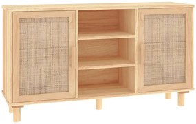Brązowa komoda z półkami w stylu boho - Lucda 5X