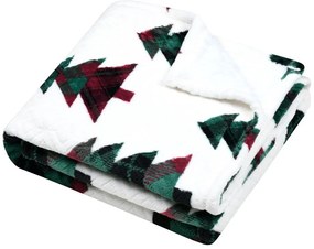 Koc świąteczny KLAUS w choinki, 130 × 160 cm