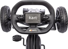 HOMCOM Gokart dla dzieci z regulowanym siedzeniem, pojazd na pedały, gokart z hamulcem ręcznym, 3-8 lat, zabawa na świeżym powietrzu, Czarny